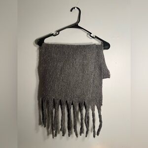 Gray Fringe Scarf